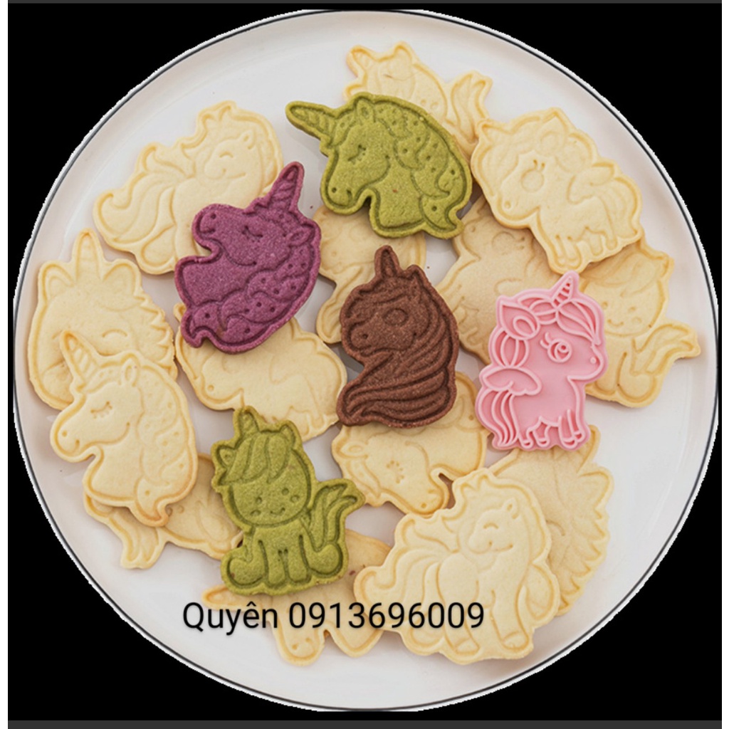 Bộ Khuôn bánh quy, bánh qui, cookie, bánh cookies NGỰA PONY bằng nhựa 6 mẫu