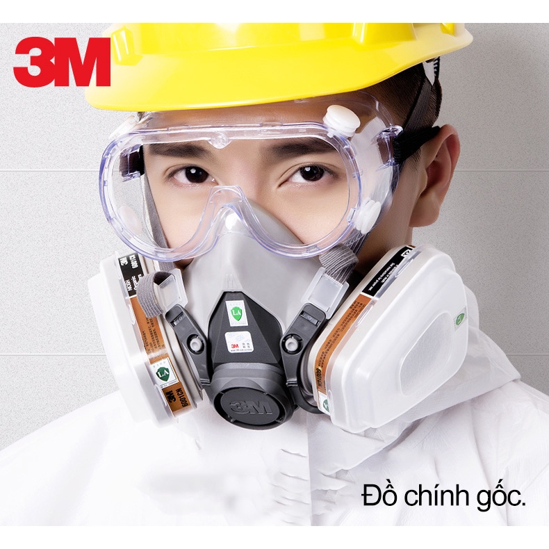 Bản gốc Trọn Bộ Mặt Nạ 3M 6200 7 Chi Tiết, Phun Sơn, Hóa Chất, Trừ Sâu, Sử Dụng Nghề Mộc, Xi Măng