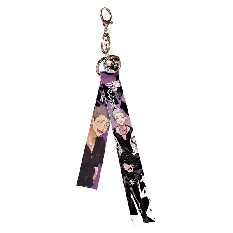 flowersqueen Móc khóa gắn dây ruy băng họa tiết anime Tokyo Revenger
