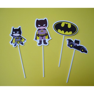 Topper set cắm giấy người dơi bathman trang trí bánh kem rau câu