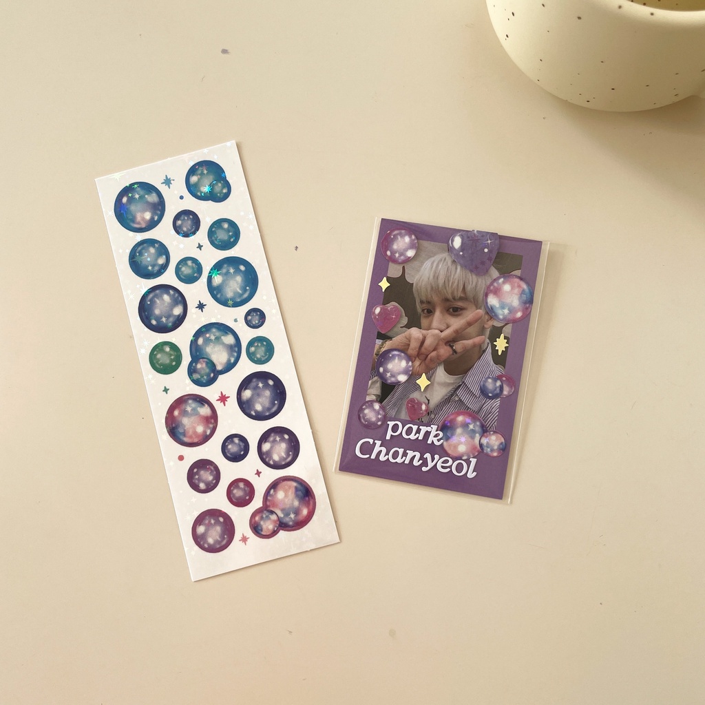 Miếng sticker hình hoa hồng màu sắc phân cực phản chiếu nổi trang trí ảnh tự làm