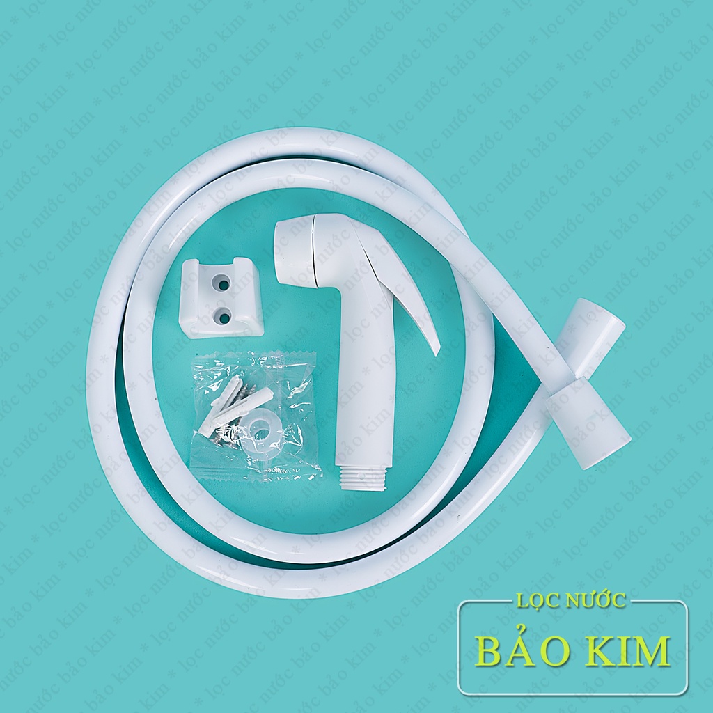 Bộ xịt vệ sinh nhựa - Bộ xịt bồn cầu nhựa cao cấp, kèm dây dẫn 1.2m và đế cài