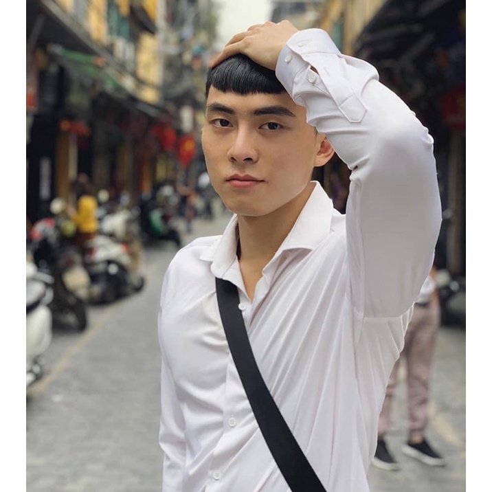 Áo sơ mi trắng nam thời trang kiểu dáng hàn quốc sang trọng lịch lãm