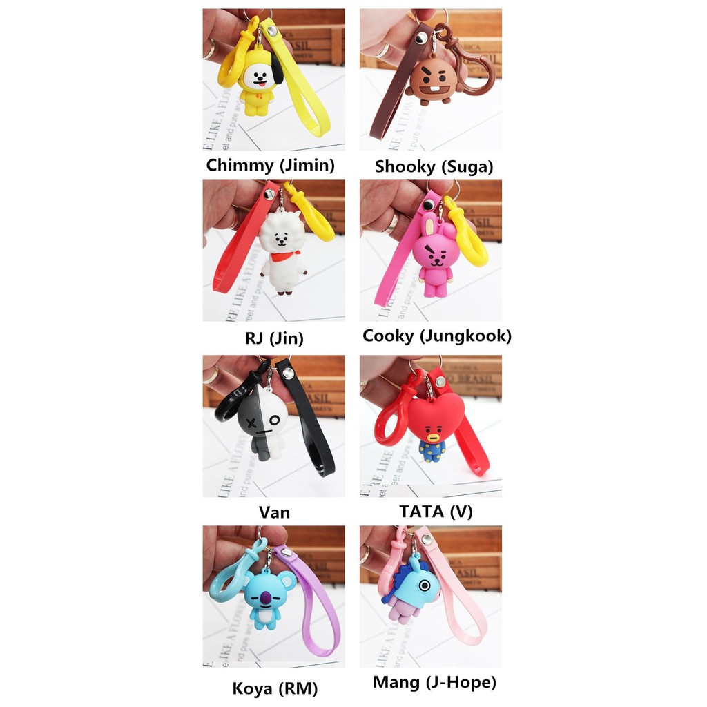 VG Mặt dây chuyền túi BTS Ejiao Keychain BT21 JinNone