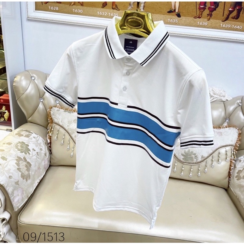 Áo polo thời trang nam có hoạ tiết đơn giản dễ mặc mã LV, Áo phông cộc tay có cổ phong cách trẻ trung btshop từ 45-75kg
