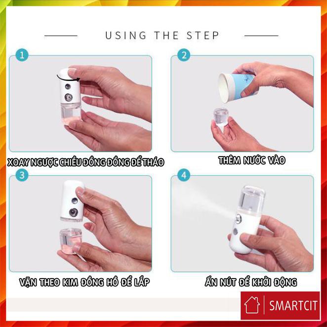 Máy Phun Sương Xông Hơi Mặt NaNo Mini Cầm Tay Hỗ Trợ Dưỡng Da Cấp Nước Tối Đa - Loại xịn | BigBuy360 - bigbuy360.vn