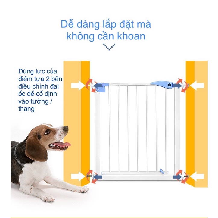 Thanh chắn cửa, thanh chắn cầu thang Royal không cần khoan tường an toàn