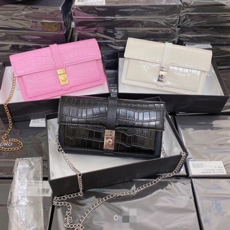 Túi pê rô vân rắn khoá tròn kèm hộp size 20 hàng QC cao cấp