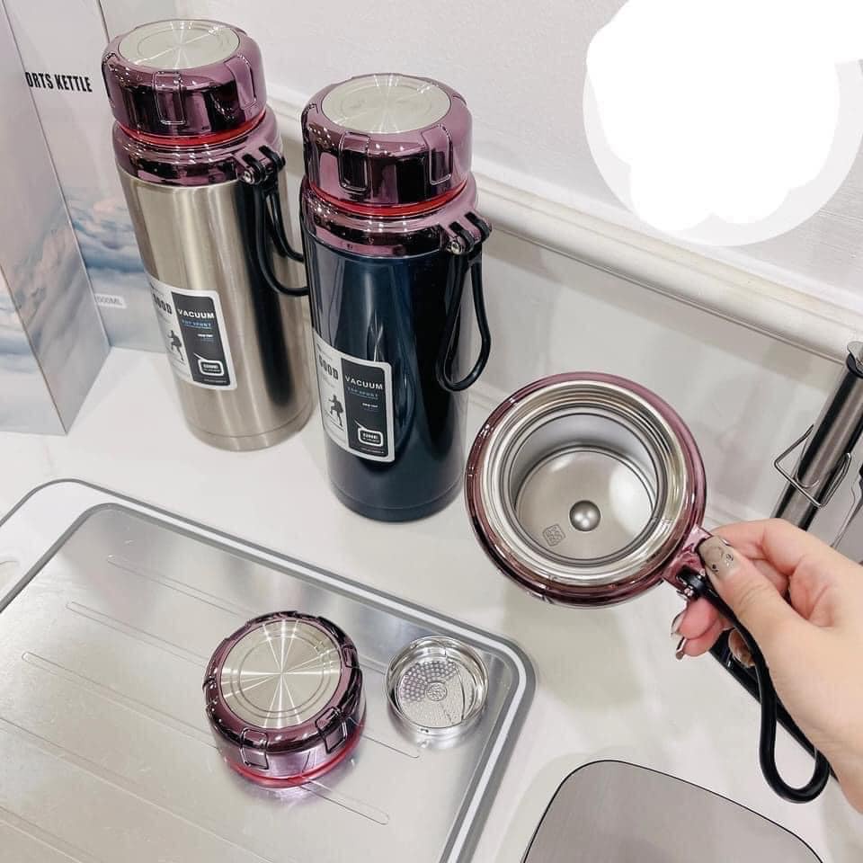 BÌNH GIỮ NHIỆT INOX CAO CẤP L7 NẮP KIỂU MỚI 1200ML-1500ML NHIỀU MÀU