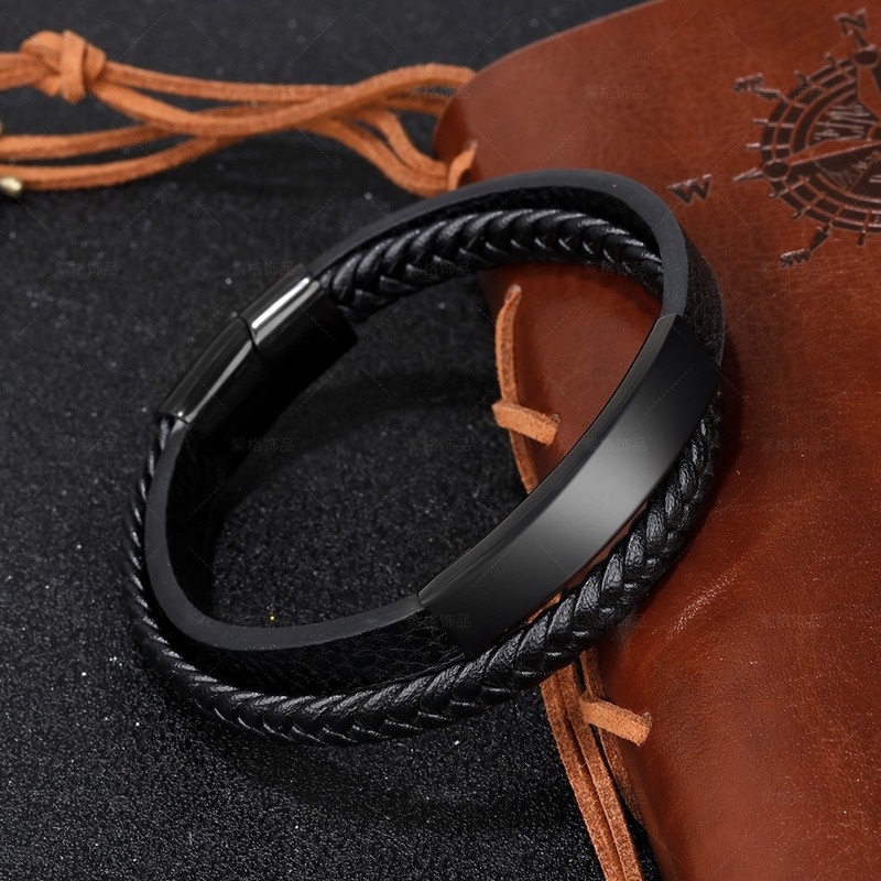 Vòng Tay Da Nhiều Lớp Phong Cách Hip Hop Cổ Điển Thời Trang Cho Nam