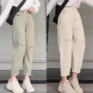 Quần baggy túi nắp rách gối- hình thật