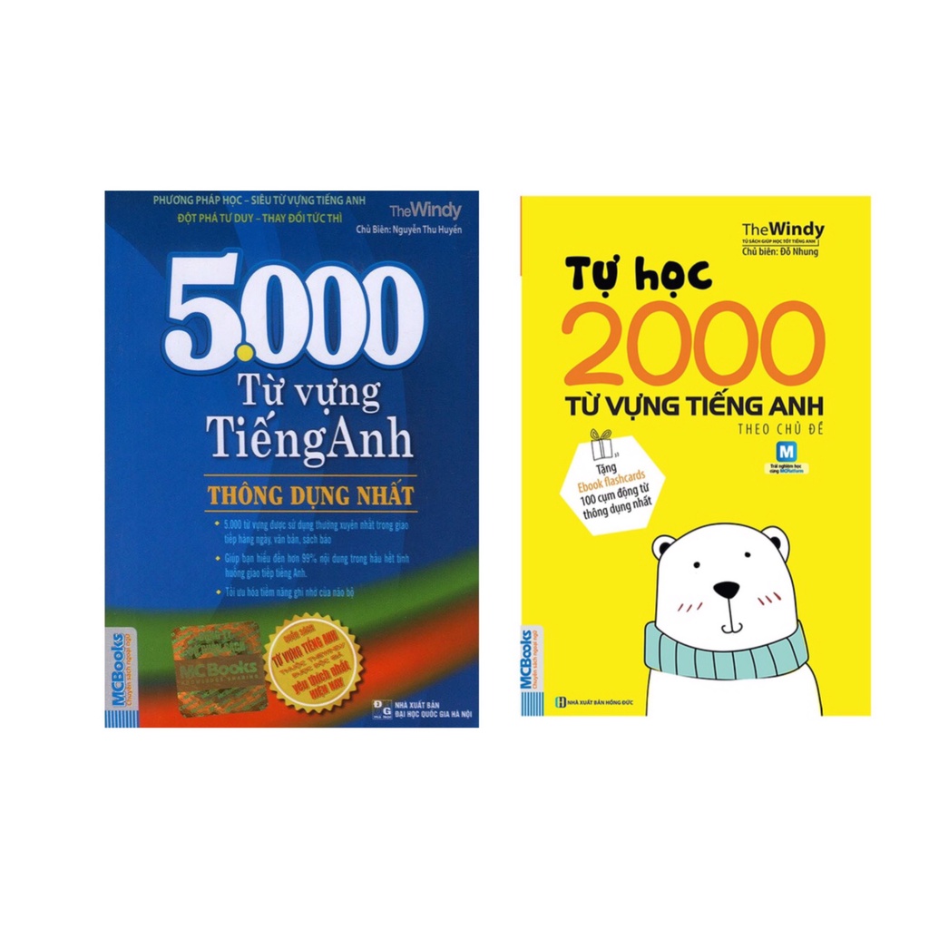 Sách -  Combo 5000 từ vựng tiếng anh thông dụng nhất + Tự Học 2000 Từ Vựng Tiếng Anh Theo Chủ Đề (Tái bản 2019)