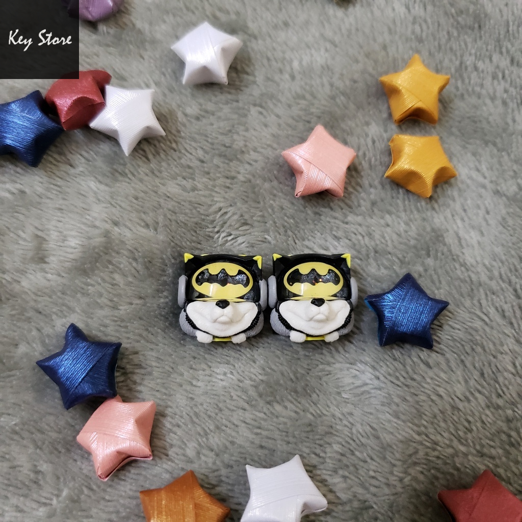 Nút bàn phím cơ artisan keycap sirius màu đen batman