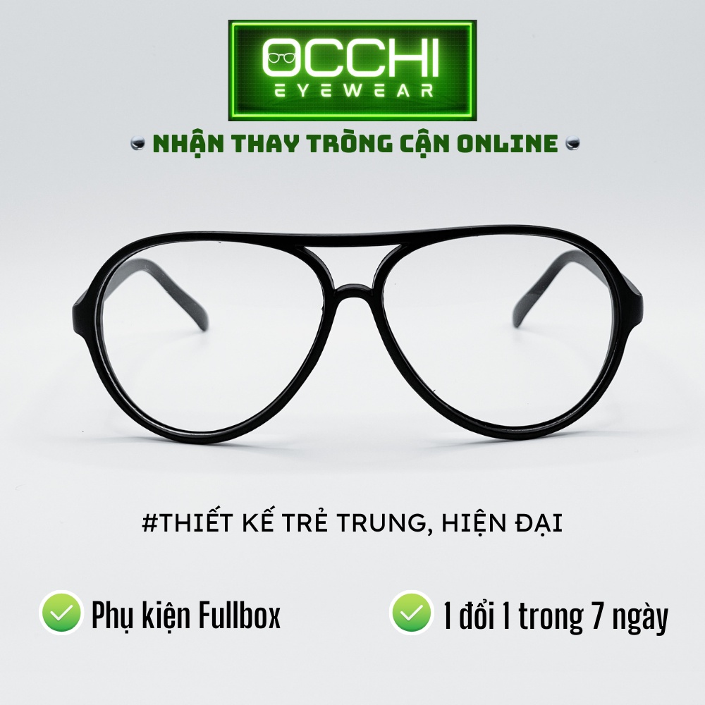 Gọng kính cận nam nữ mắt kính tròn bản to thời trang