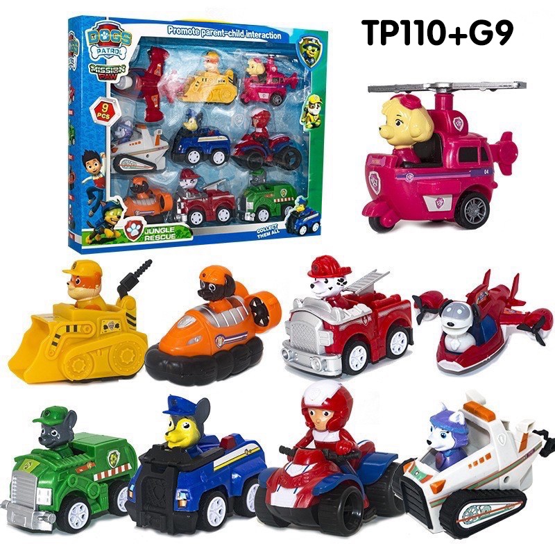 Bộ 9 nhân vật chó cứu hộ Paw Patrol chạy trớn G9/A11/999/666