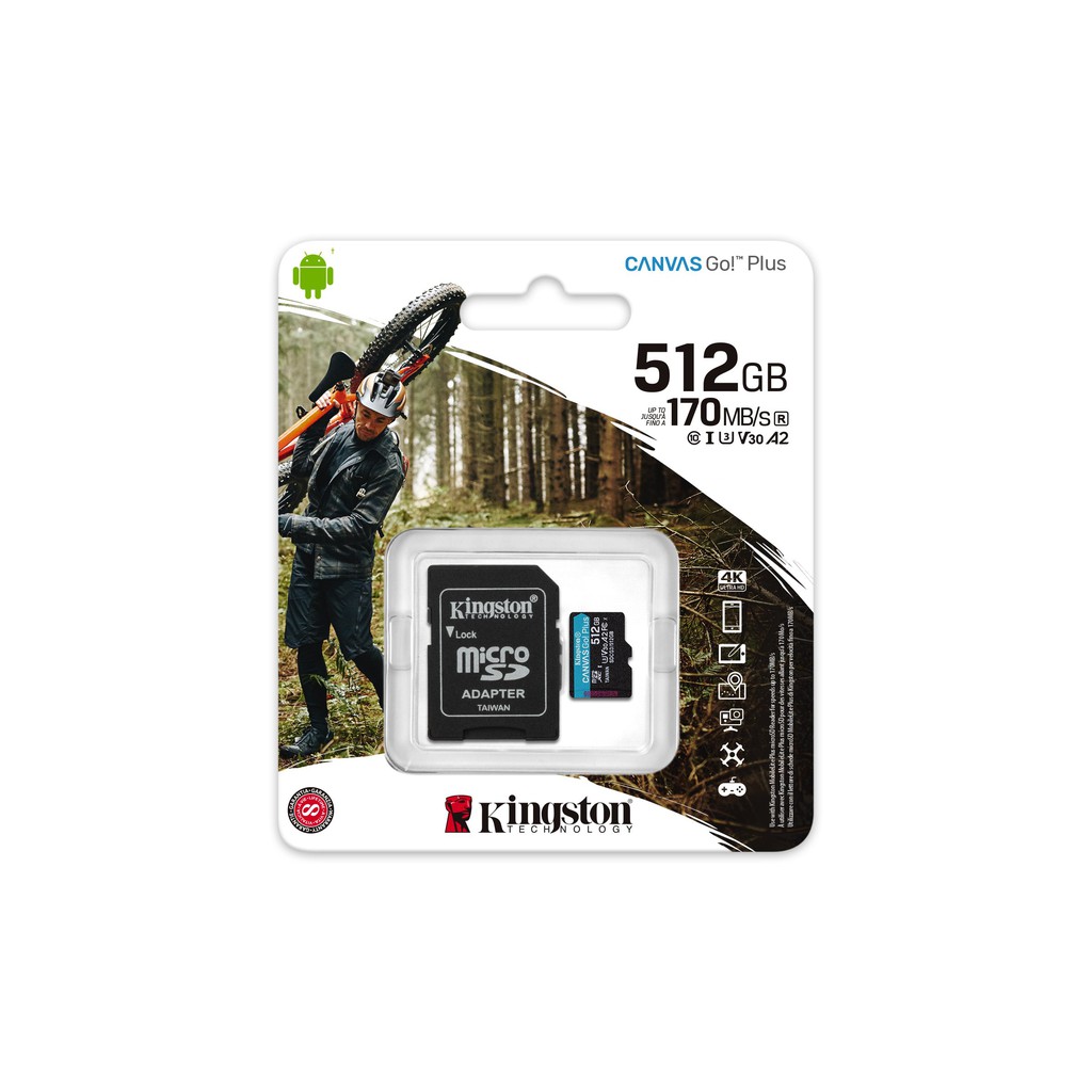 Thẻ nhớ Kingston Canvas Go Plus MicroSD 512GB cho di động, Camera, Flycam và Sản xuất video 4K SDCG3/512G - BEN