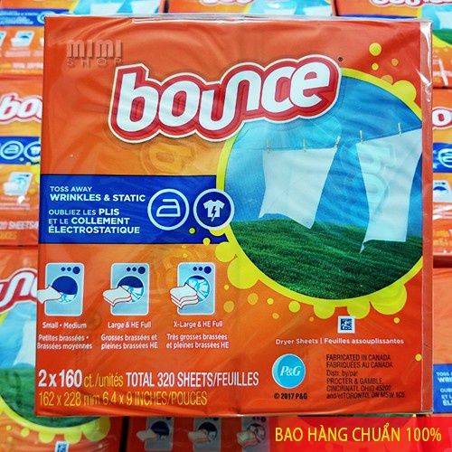 GIẤY THƠM GIẶT SẤY BOUNCE MỸ 160 tờ
