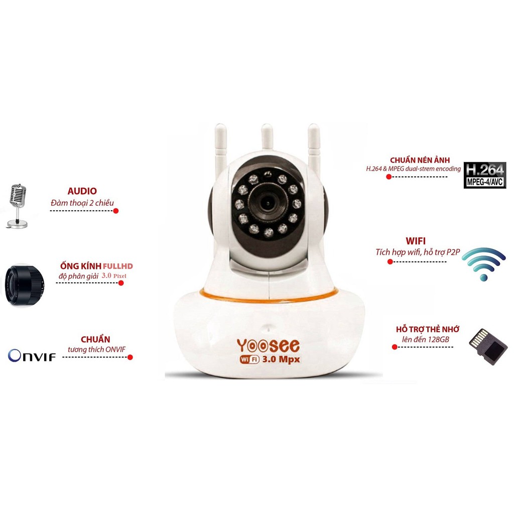Camera Yoosee 3.0M 1536P FullHD (Trong nhà) - Chính Hãng BH 24 Tháng | BigBuy360 - bigbuy360.vn