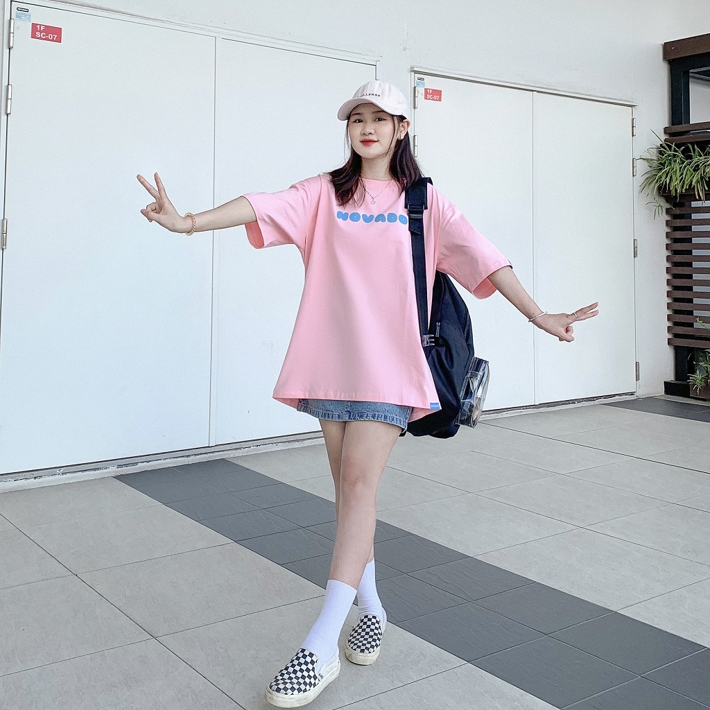 Áo Thun Unisex Local Brand Novado Fashion Basic Cotton 4 Chiều Nam / Nữ Form Rộng Thoáng Mát Hồng N18H-LG