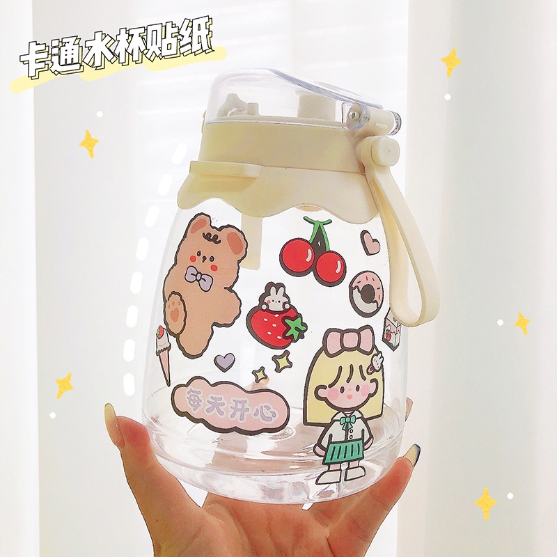 Sticker dán trang trí sách vở, hộp, bình nước, điện thoại hoạt hình nhiều mẫu kích thước 10*10cm