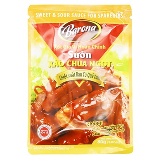 Xốt gia vị sườn xào chua ngọt Barona gói 80g