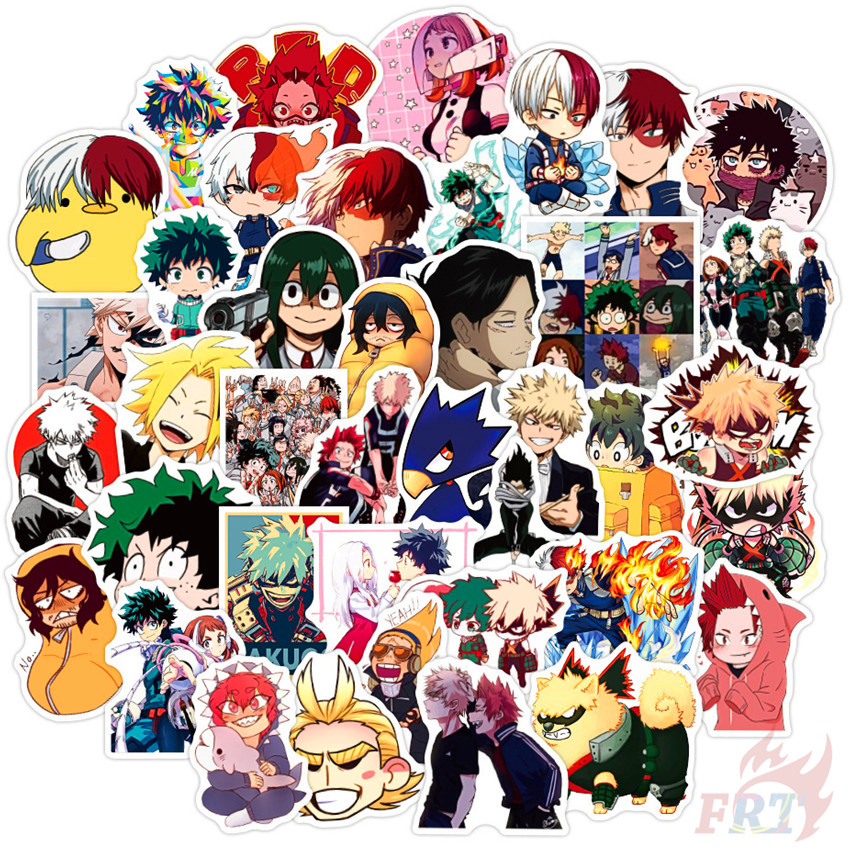 Set 100 Miếng Dán Trang Trí In Hình Nhân Vật Trong Phim Học Viện Anh Hùng