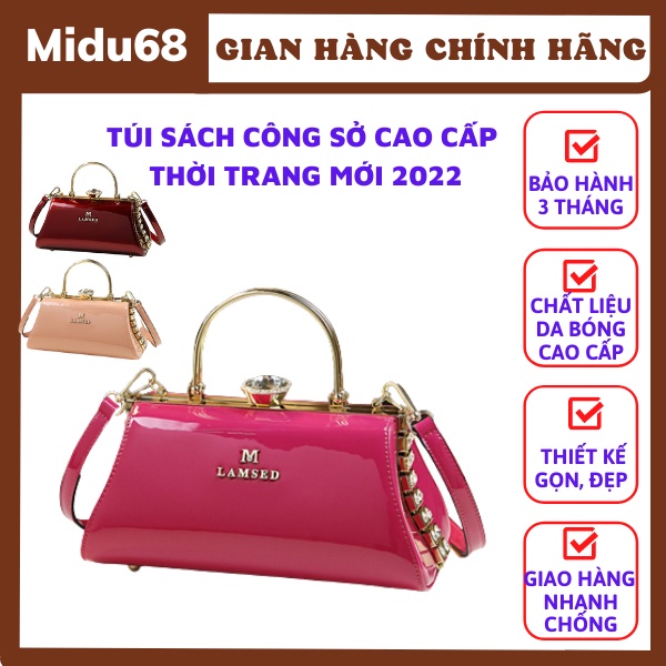 Túi Xách Da Bóng Công Sở Cao Cấp Thời Trang 2022,Phong Cách Châu Âu Sang Trọng Sách Tay Hoặc Đeo Vai Shop Midu68 -T880