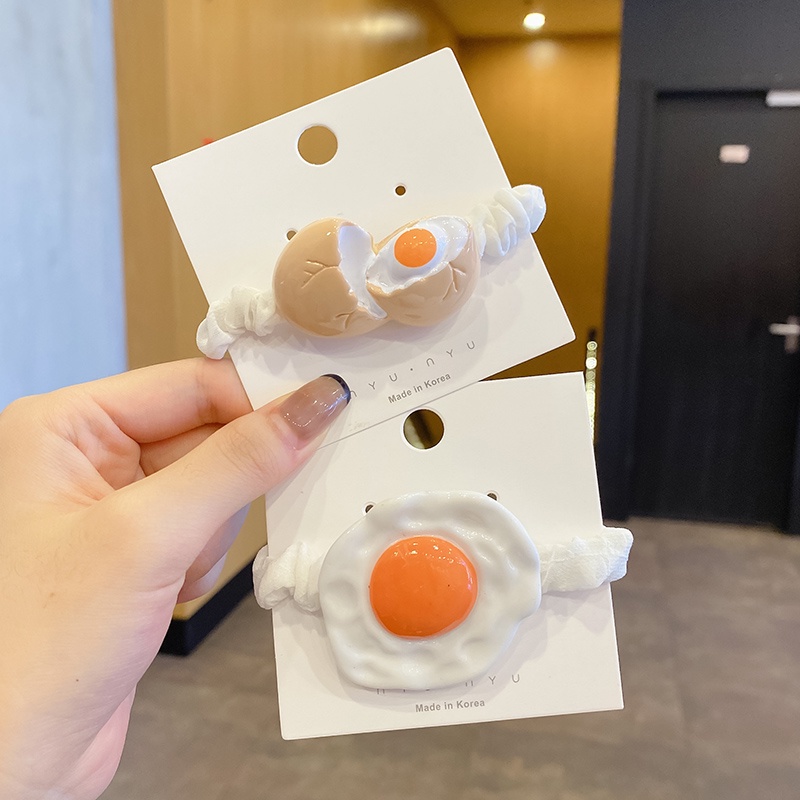 Kẹp tóc / dây buộc tóc hình quả trứng sáng tạo đáng yêu