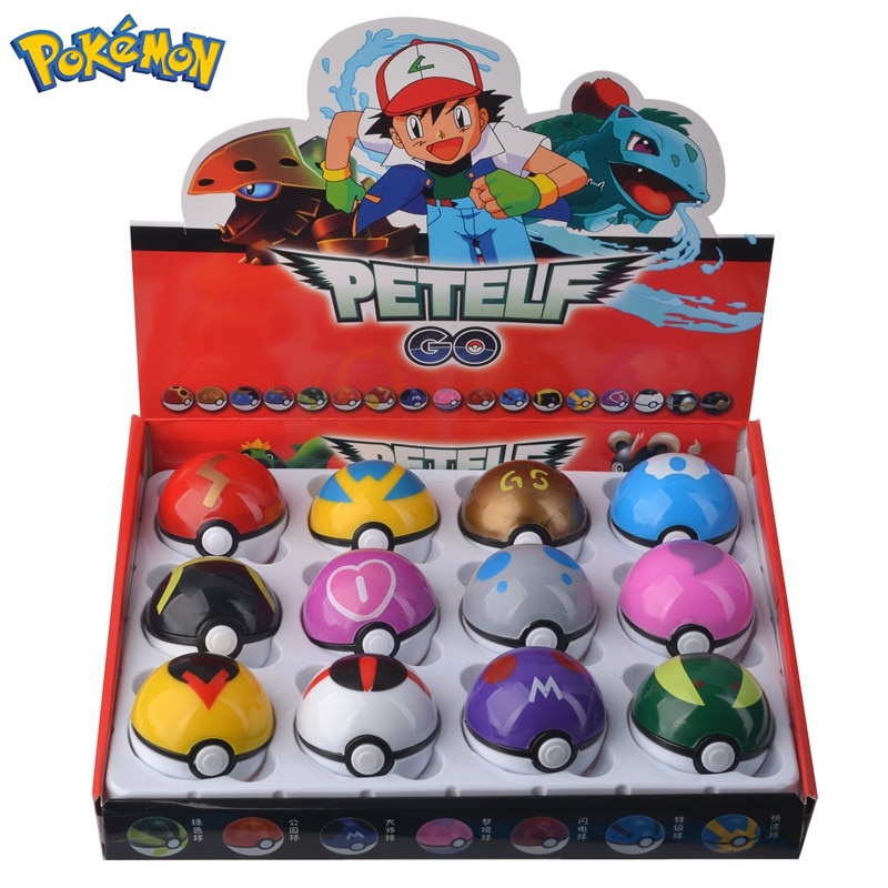 Set 12 mô hình đồ chơi quả cầu Pokemon vui nhộn cho bé
