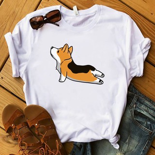 [ HOT ] Áo phông unisex Corgi tập yoga - Áo thun in hình chó Corgi đáng yêu