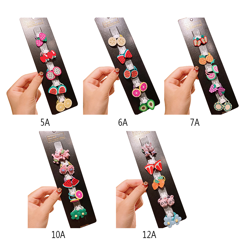 Set 10 Dây Buộc Tóc Kiểu Dáng Hoạt Hình Thời Trang Cho Bé Dễ Thương