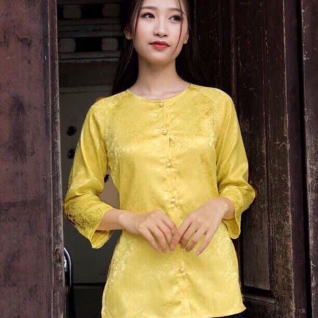 Bộ lụa gấm áo bà ba, đi lễ chùa rất sang