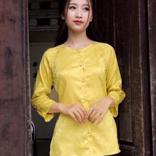 Bộ lụa gấm áo bà ba, đi lễ chùa rất sang