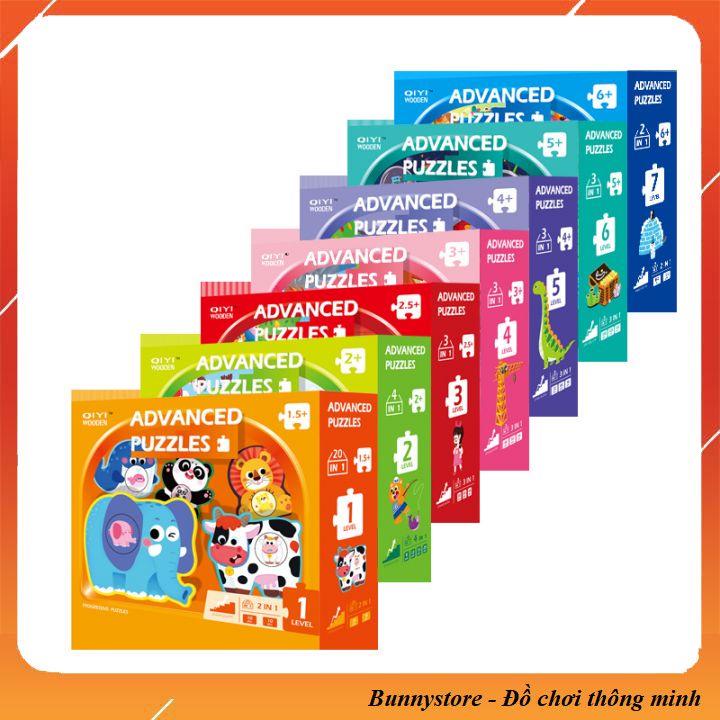 Bộ xếp hình 7 cấp độ ADVANCED PUZZLES từ dễ đến khó theo lứa tuổi cho bé
