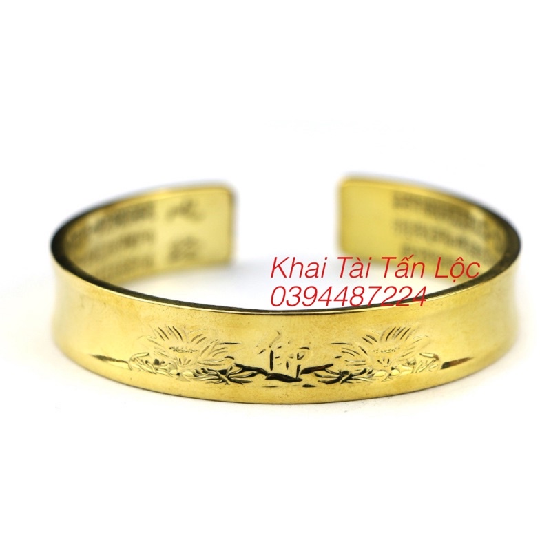 VÒNG TAY HOA SEN CHỮ PHẬT KHẮC BÁT NHẠC TÂM KINH BẰNG ĐỒNG