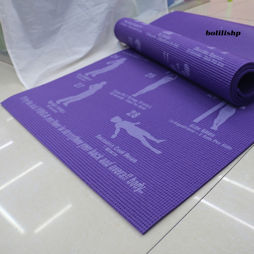 Thảm Tập Yoga / Thể Dục Chống Trượt Bằng Pvc Kích Thước 6mm Lưng