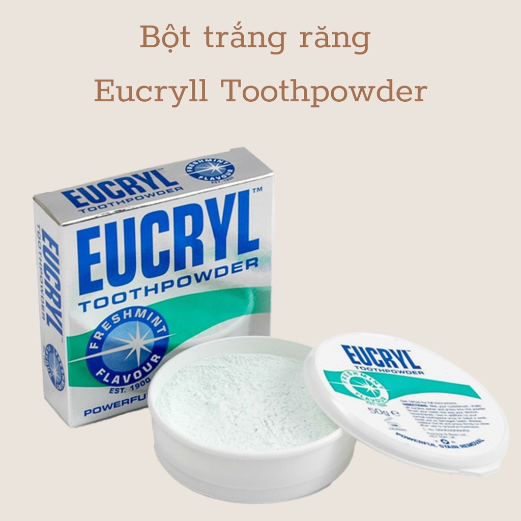 Bột tẩy trắng răng Eucryl Toothpowder Powerful Stain Removal