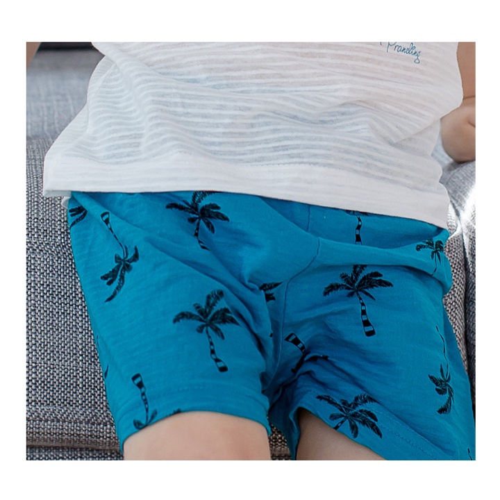 Set Quần Áo Mặc Nhà Vải Thoáng Khi, Họa Tiết Prancling Palmtree Cho Bé Từ 17-20kg - K2V Shop