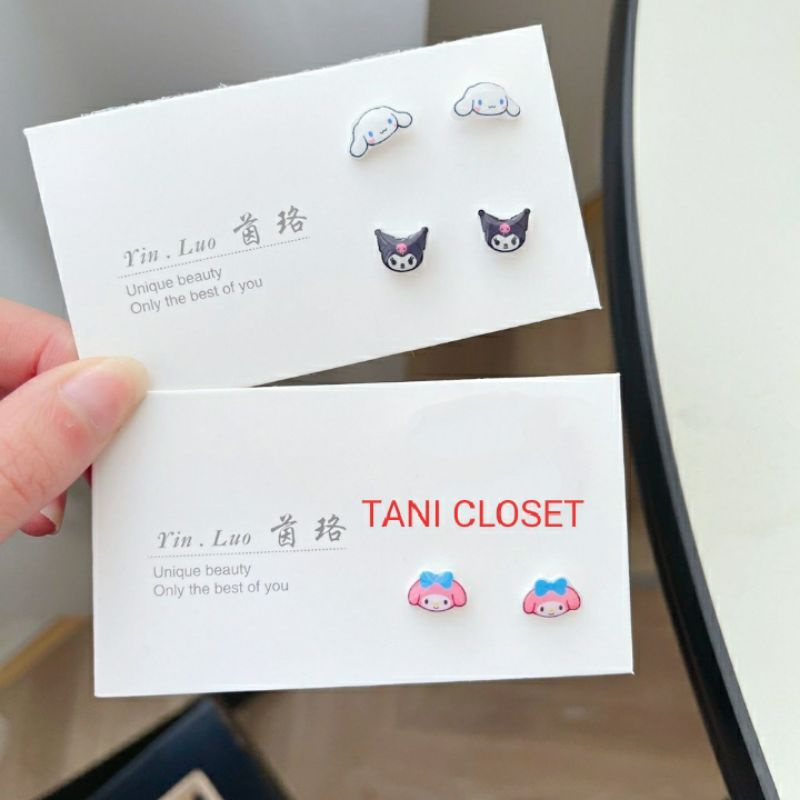 Bông Tai Nhựa Sanrio Kitty Cinnamoroll Kuromi Melody