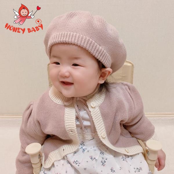 Mũ Beret Dệt Kim Mềm Mại Cho Bé