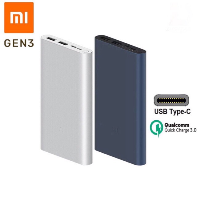 Sạc Pin Dự Phòng Xiaomi Gen 3 10000Mah - Hỗ Trợ Sạc Nhanh Qc 3.0