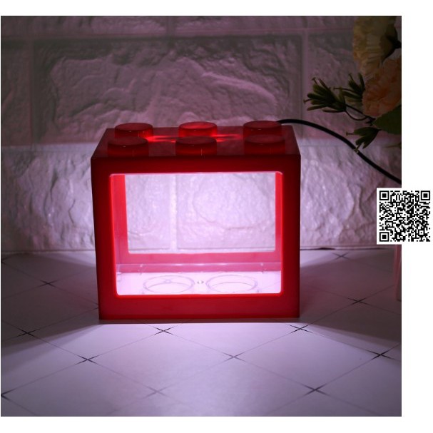 Hồ cá Mini có đèn LED USB kiểu dán lắp ghép độc đáo 418