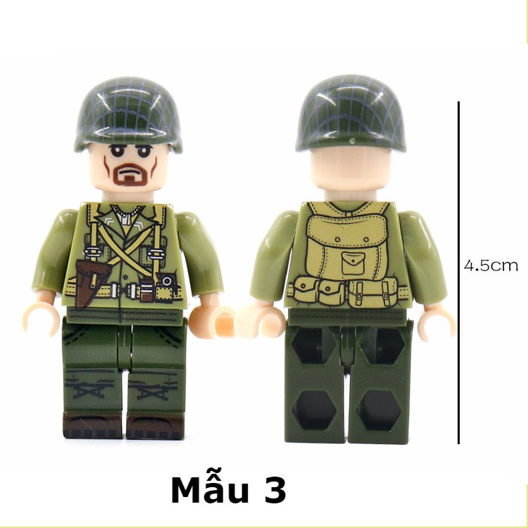 Minifigures Nhân Vật Lính Mỹ Có In Hình Balo Mặt Sau Siêu Đẹp NO.691 - Phụ Kiện MOC Army