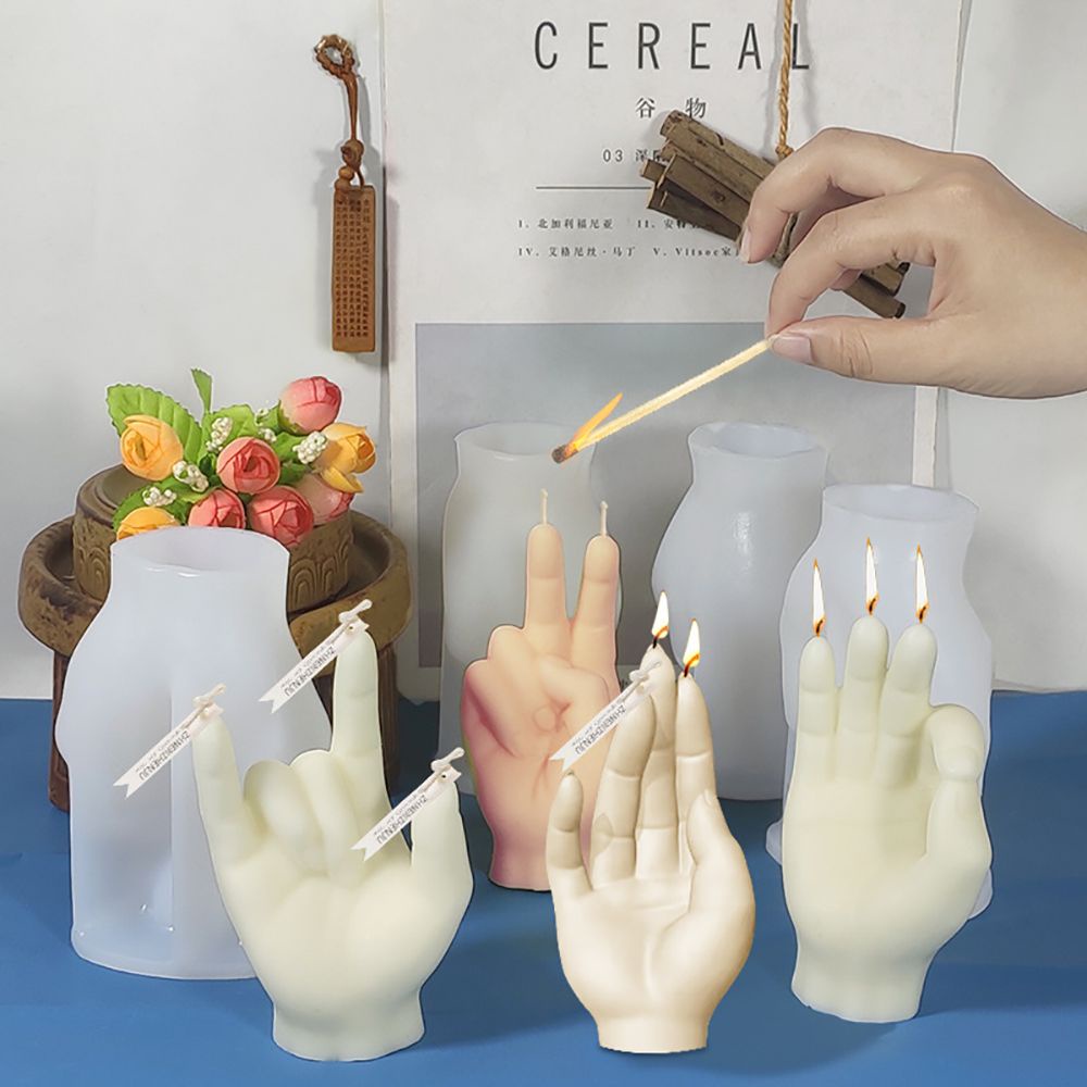 Khuôn silicone tạo hình bàn tay ba chiều làm nến thủ công