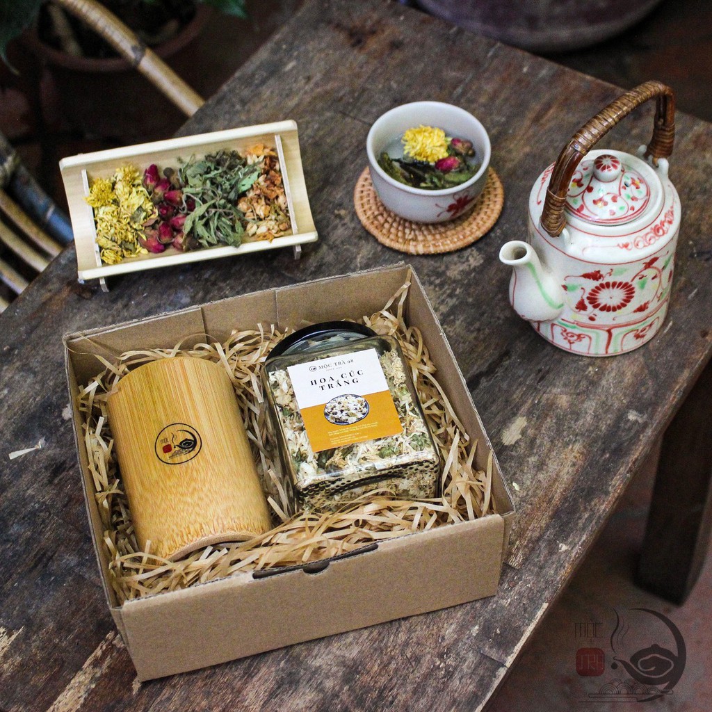 Trà hoa sấy khô 5 loại trà thơm ngon Tặng kèm cốc bằng tre Hũ 500ml - MỘC TRÀ 98 | BigBuy360 - bigbuy360.vn