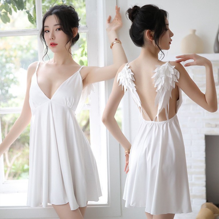 Đồ Ngủ Váy+Quần💖💖Đầm ngủ đôi cánh thiên thần kèm chíp cao cấp B136
