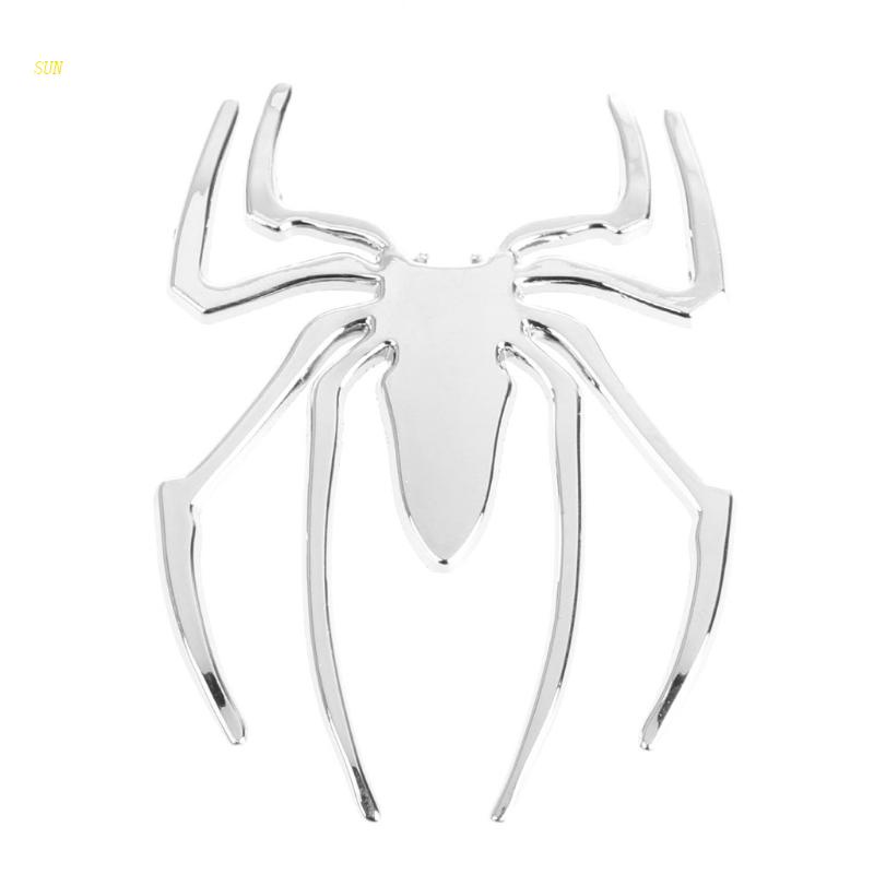 Đề Can 3D Bằng Kim Loại Mạ Crom Hình Nhện Trang Trí Xe Hơi