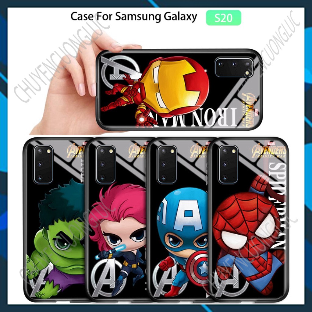 [SALE] Ốp điện thoại kính cường lực in hình Marvel Avenger hoạt hình cho Samsung Galaxy S20 Plus S20 Ultra