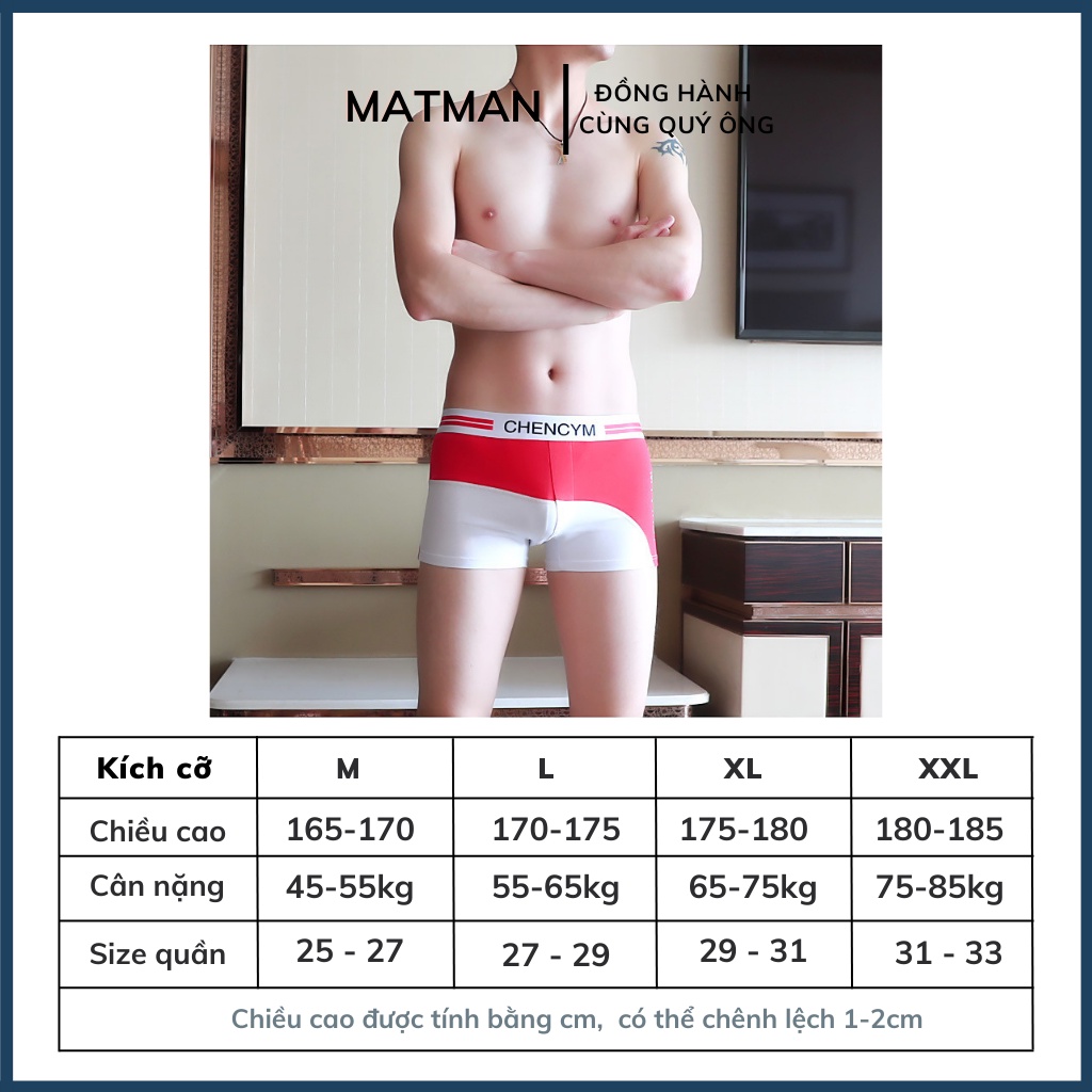 Quần lót nam boxer quần boxer Matman cotton thoáng khí