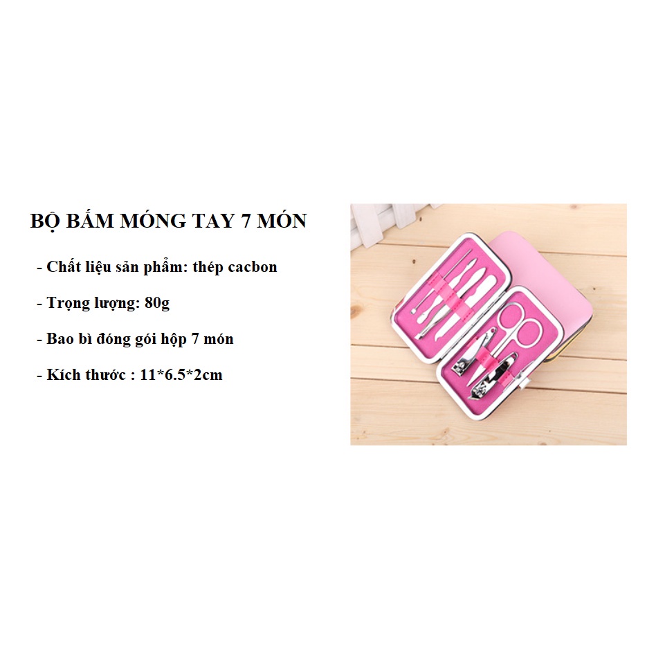 Bộ bấm móng tay, bộ làm móng 7 món bằng thép không gỉ full hộp BHTT21